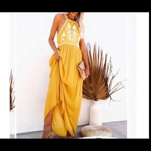 COPY - Vici Tropicana embroidered vacation maxi dress